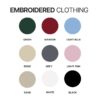 Embroidered clothing color chart - Corgi Merch