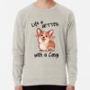 ssrcolightweight sweatshirtmensoatmeal heatherfrontsquare productx1000 bgf8f8f8 27 - Corgi Merch